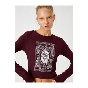 Koton Long Sleeve T-Shirt Crop Printed