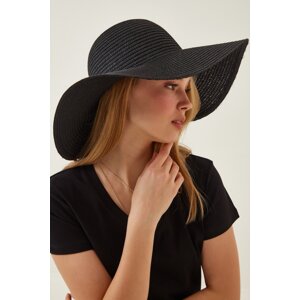 Happiness İstanbul Women's Black Straw Hat
