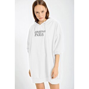 Bigdart 4125 White Oversized Sweat Dress