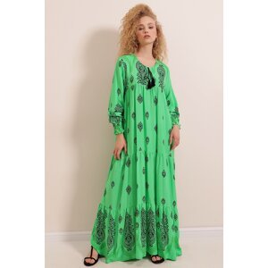 Bigdart 1947 FLORAL PATTERNED DRESS WITH SLEEVE SLEEVES WITH SKIRT