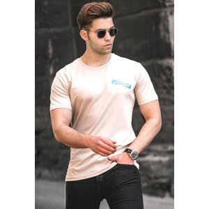 Madmext Men's Beige Printed T-Shirt 5270