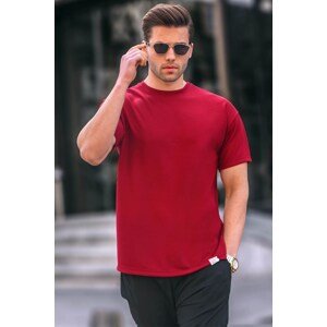 Madmext Men's Burgundy Regular Fit Basic T-Shirt 6099