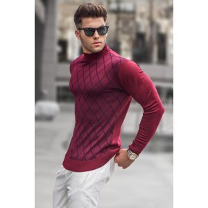 Madmext Burgundy Turtleneck Knitwear Sweater 5785