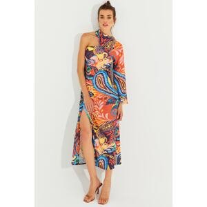 Cool & Sexy Women's Multi One-Shoulder Patterned Maxi Dress