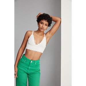 VATKALI Straps V-Neck Sweater Crop Top White