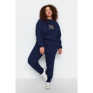 Trendyol Curve Navy Blue Thick Fleece Knitted Sweatpants