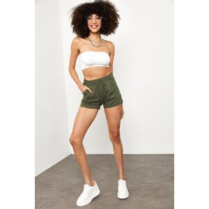 XHAN Women's Khaki Shorts with an Elastic Waist 1pc8 cm-44875-09