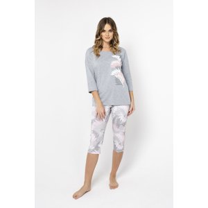 Women's pyjamas Dracaena 3/4 sleeve, 3/4 legs - melange/print