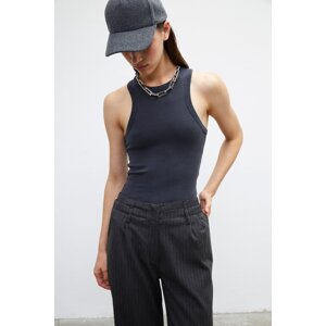 VATKALI Ribbed barbell neck crop top