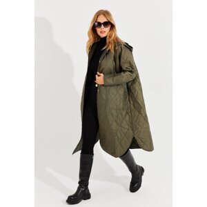 Cool & Sexy Women's Khaki Oversize Quilted Thin Coat