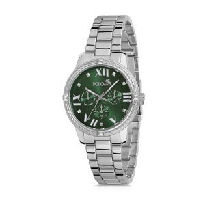 Polo Air Stylish Sports Women's Wristwatch Silver-green Color