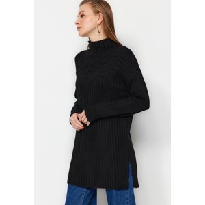 Trendyol Black High Neck Ribbed Soft Textured Knitwear Sweater