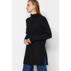 Trendyol Black High Neck Ribbed Soft Textured Knitwear Sweater