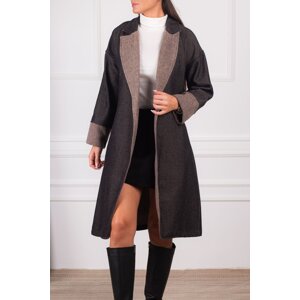 armonika Women's Mink Waist Belted Two Color Long Cachet Coat