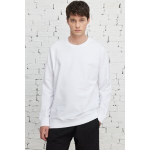 ALTINYILDIZ CLASSICS Men's White Standard Fit Regular Cut Crew Neck Sweatshirt