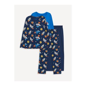 LC Waikiki Crew Neck Printed Long Sleeve Boys Pajamas Set 2-Pack