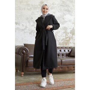 InStyle Anora Belted Cachet Coat - Black