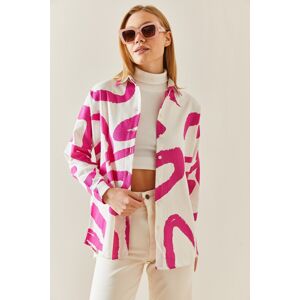 XHAN Fuchsia Patterned Polo Neck Shirt