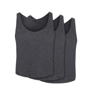 Women's Oversized Tank Top 3-Pack Charcoal