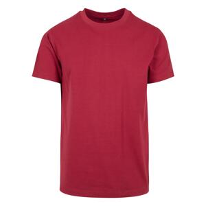 T-shirt with a round neckline in burgundy color