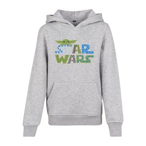 Children's colorful Star Wars logo with hood heather gray