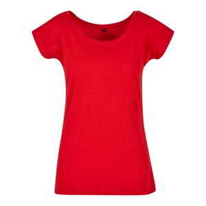 Women's T-shirt with a wide neckline cityred
