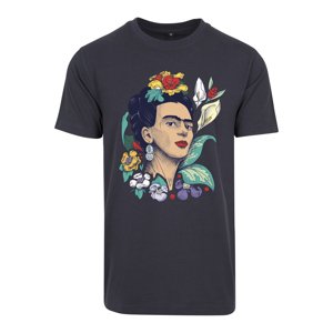 Women's Frida Kahlo Flower Tee T-shirt in a navy design