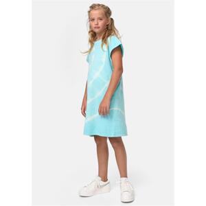 Dye aquablue dress with tie for girls