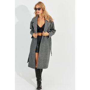 Cool & Sexy Women's Black Long Cachet Coat Q974