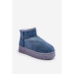 Blue Margella women's snow boots with glitter on the platform