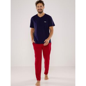 Pyjamas De Lafense 624 Kevin kr/r S-2XL men's navy-burgundy 203