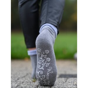 Bratex D-051 Lady Socks Terry ABS Women's Socks 36-41 grey melange 26