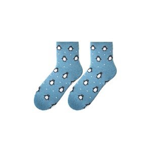 Bratex D-060 women's winter socks pattern 36-41 blue melange 033