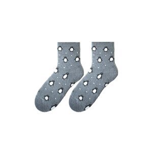 Bratex D-060 women's winter socks pattern 36-41 grey melange 033