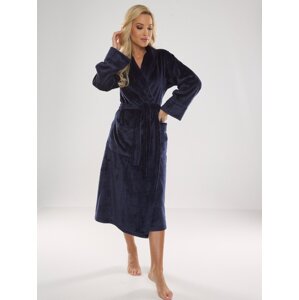 Bathrobe De Lafense 628 Abigail long M-2XL women's navy blue 042