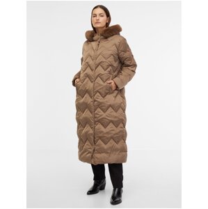 Women's Brown Quilted Down Winter Coat Geox Chloo - Women