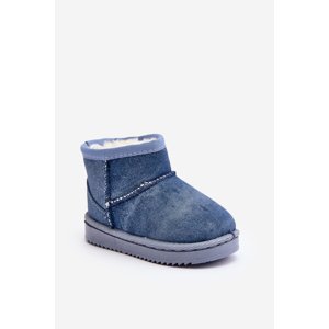 Children's snow boots with glitter, Blue Sulinne