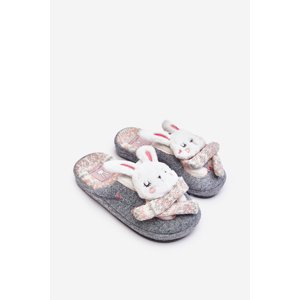 Children's Bunny slippers with thick soles grey Dasca