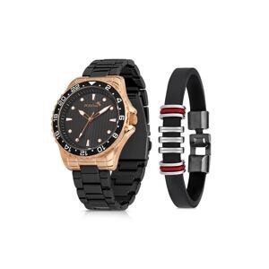 Polo Air Metal Strap Sports Men's Wristwatch Bracelet Combination Black-copper
