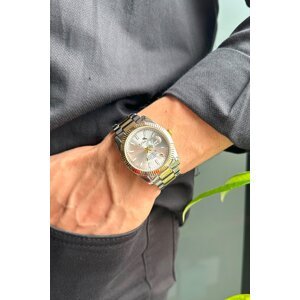 Polo Air Men's Wristwatch with Calendar Silver-yellow Color