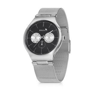 Polo Air Men's Wristwatch Straw Strap Silver-black Color