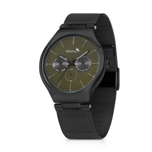 Polo Air Men's Wristwatch Mesh Strap Black-green Color
