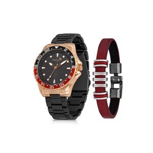 Polo Air Metal Strap Sports Men's Wristwatch Bracelet Combination Black Copper Case