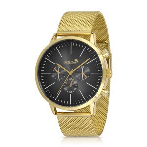 Polo Air Men's Wristwatch with Wicker Strap, Black with Yellow Inside