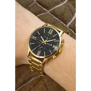 Polo Air Metal Strap Men's Wristwatch Black with Gold Inside