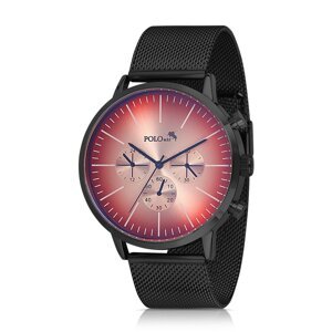 Polo Air Men's Wristwatch with Wicker Strap, Black and Red Inside