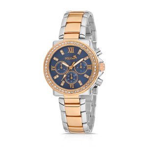 Polo Air Single Row Stone Sport Case Women's Wristwatch Copper-Silver Color