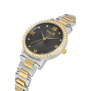 Polo Air Roman Numeral Single Row Luxury Stone Women's Wristwatch Silver-gold-black Color