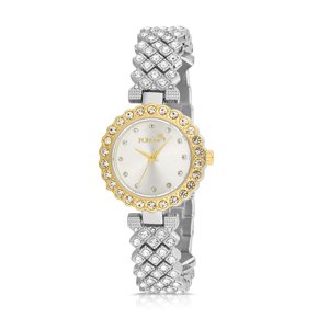 Polo Air Luxury Stone Elegant Women's Wristwatch Yellow-Silver Color