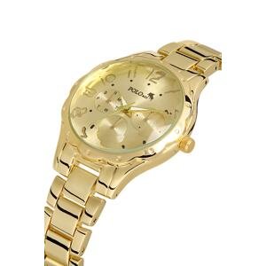 Polo Air Cut Glass Women's Wristwatch Gold Color